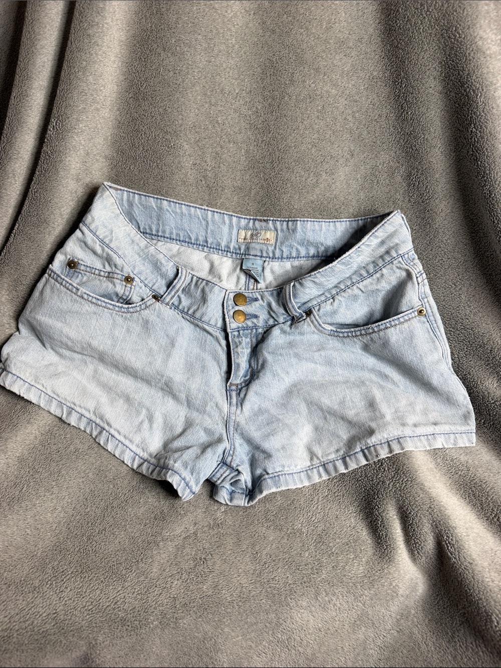 So Wear It Declare It Light Blue Denim Low-Rise Shorts